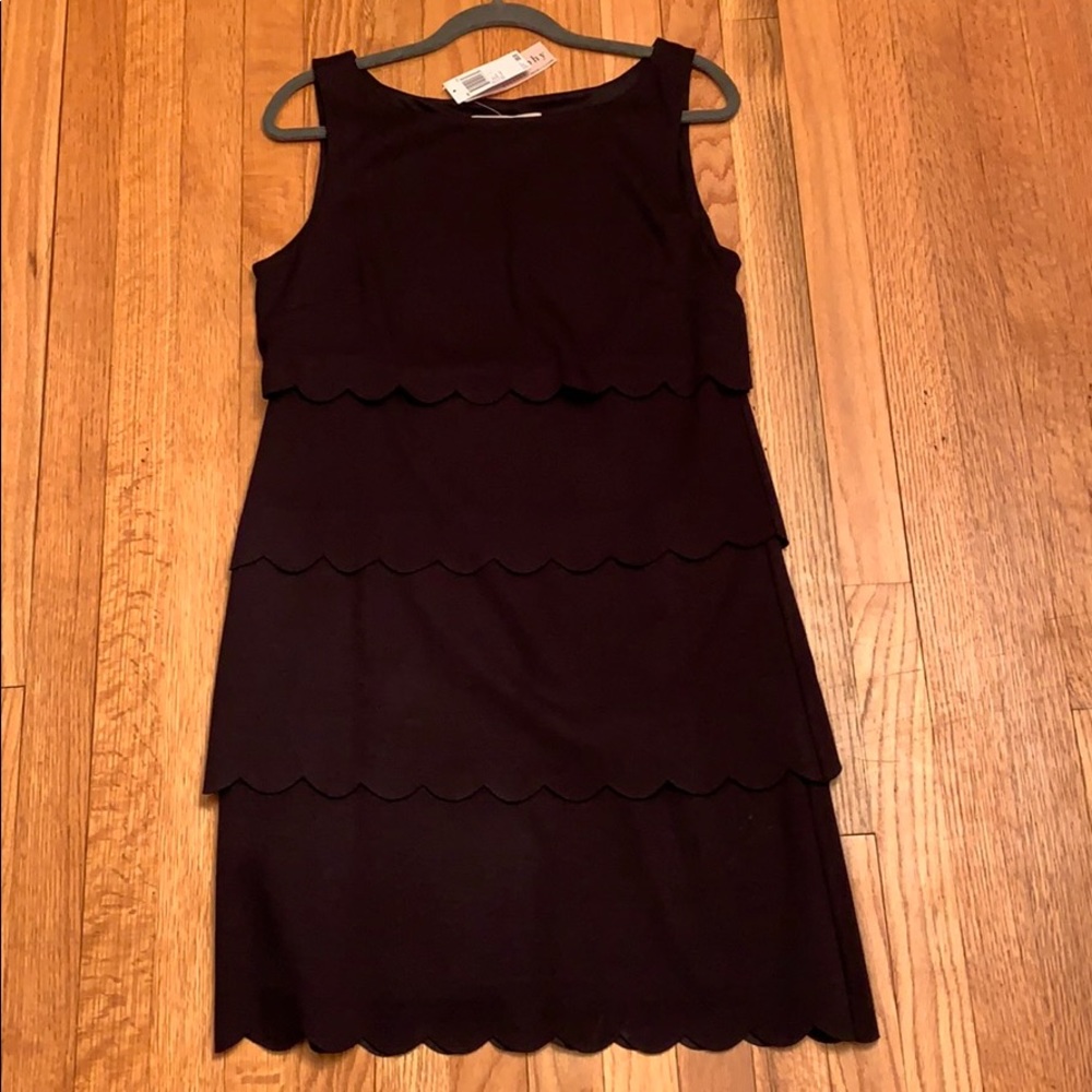 Philosophy Black Scallop-Pattern Layered Dress